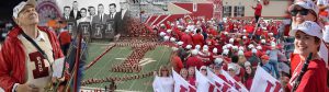Photo collage of Marching Hundred Alumni Band